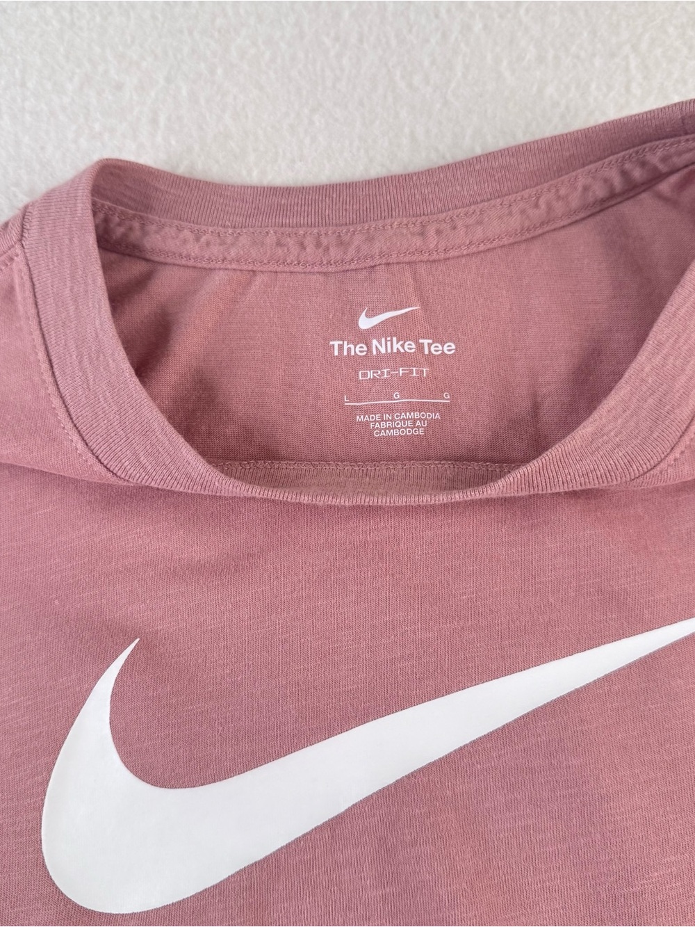 Nike Women's Mauve Pink Short Sleeve Tee with White Swoosh